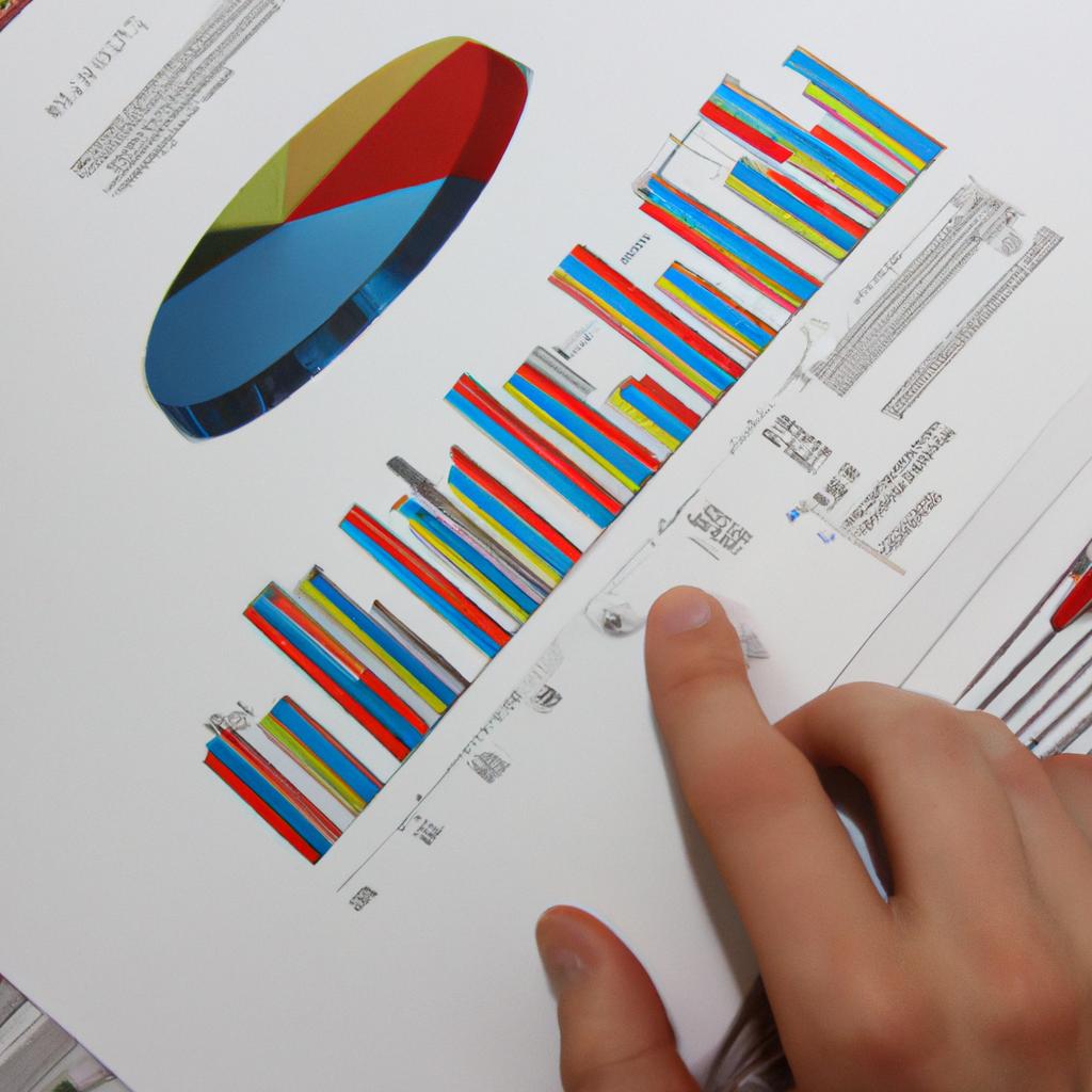 Person analyzing financial data graph